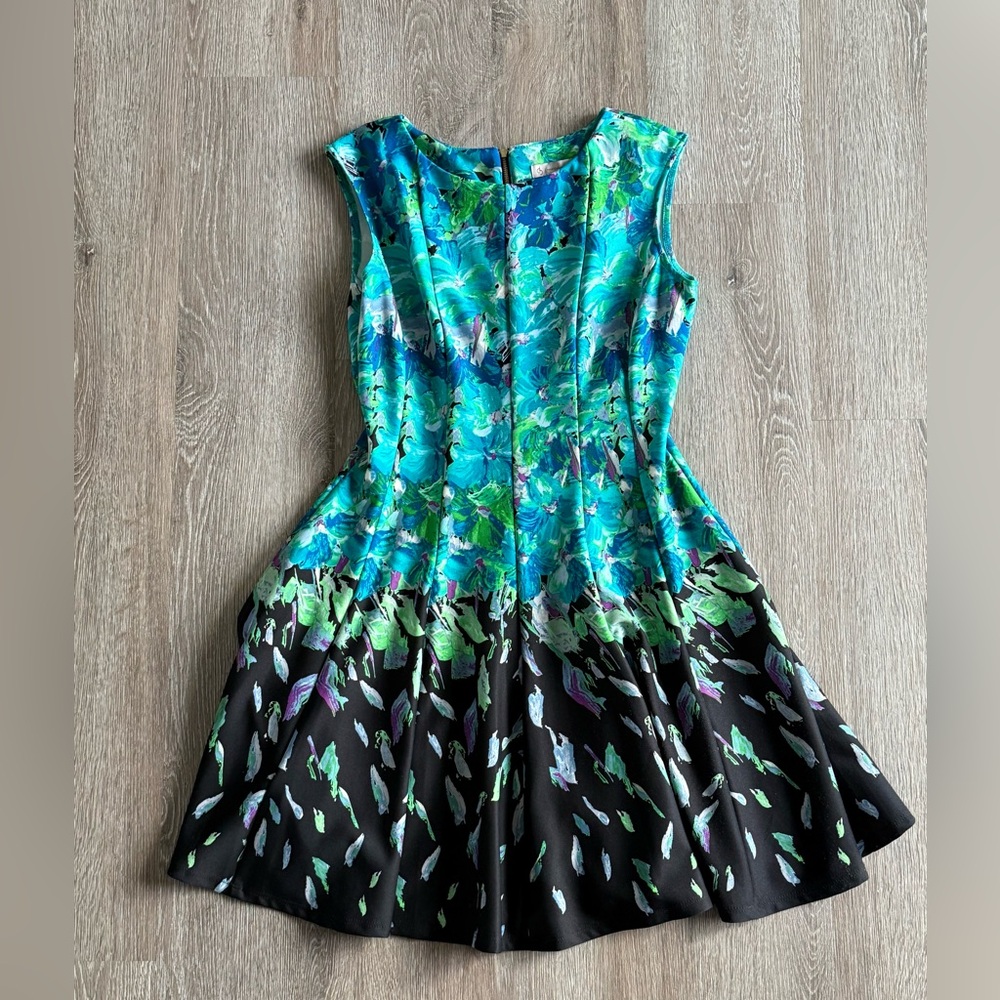 Dress Barn Scuba Floral Sleeveless Dress NWT